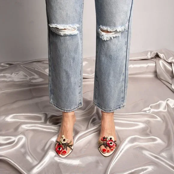 Very Rare PRADA White Florals Sandals - Picture 8 of 9